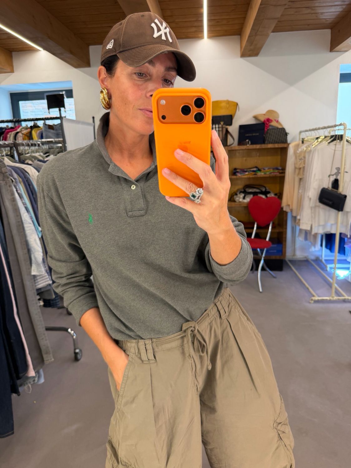 POLO RALPH LAUREN GRIGIO SCURO CAVALLINO VERDE TG M UNISEX