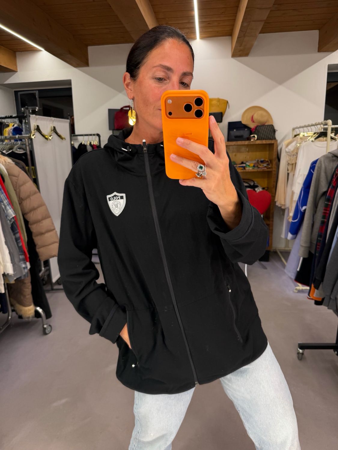 FELPA POLO RALPH LAUREN NERA CON LOGO MAXI LINEA PERFORMACE TG XL 