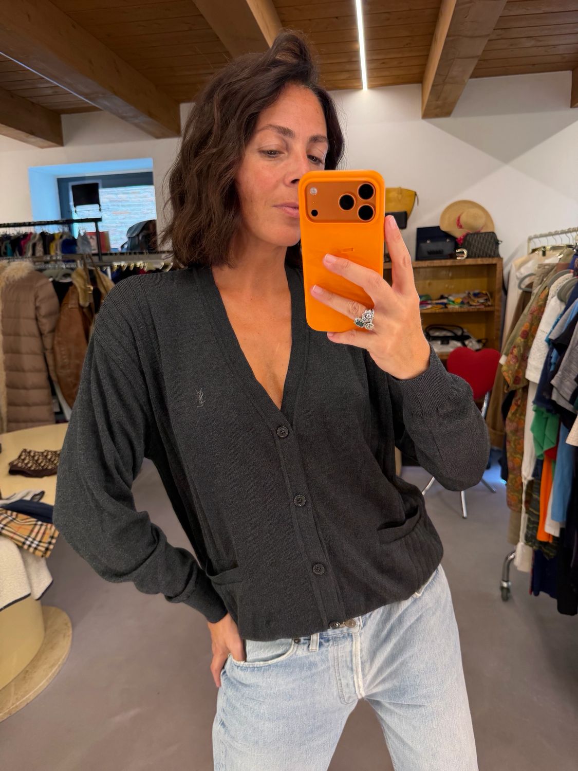 CARDIGAN YSL MERINOS GRIGIO ANTRACITE 