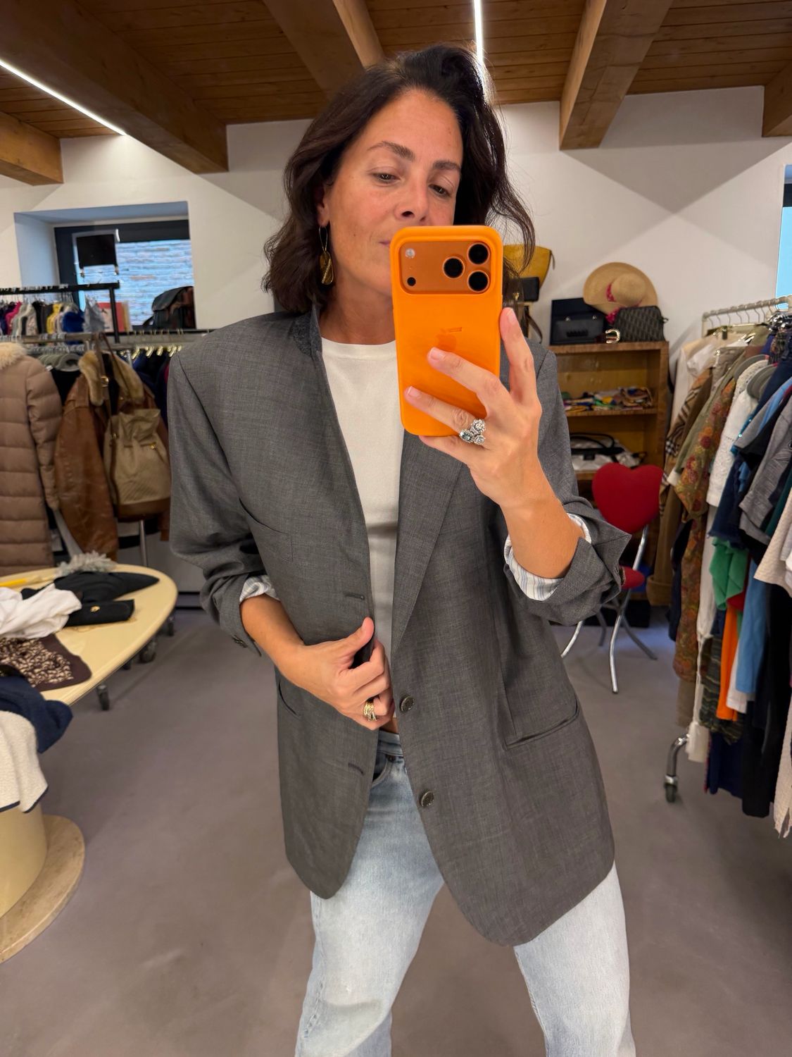 BLAZER AQUASCUTUM FRESCO DI LANA GRIGIO TG 56