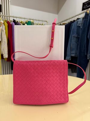 TRACOLLA BOTTEGA VENETA PELLE FUCSIA