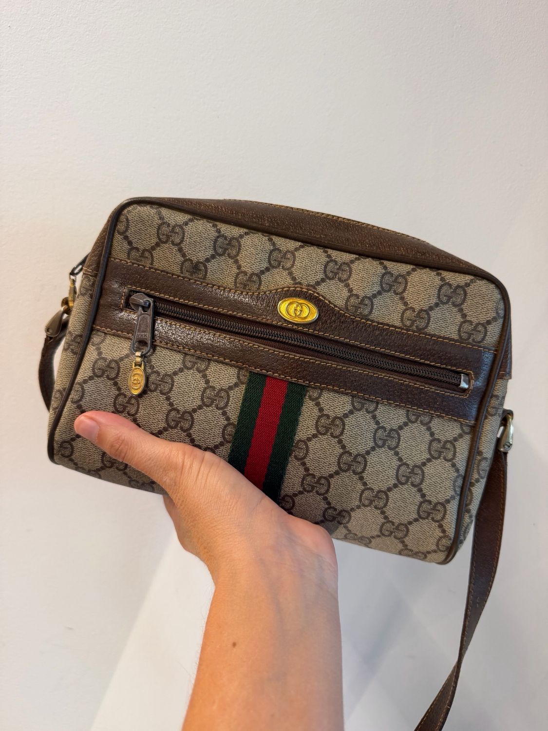 BORSA GUCCI VINTAGE OPHIDIA MARRONE