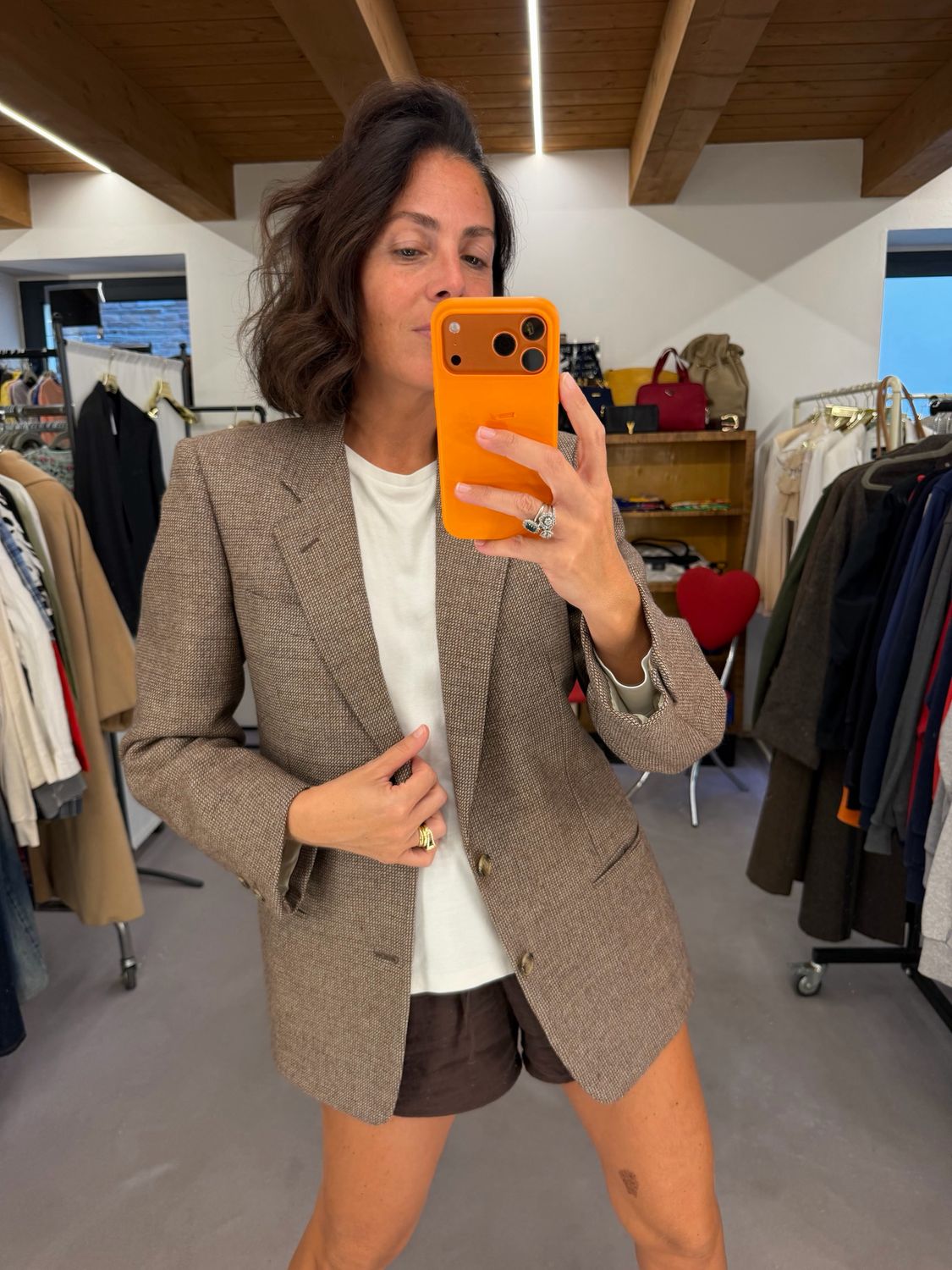 BLAZER CORNELIANI PURA LANA VERGINE MARRONE TG 46 UNISEX