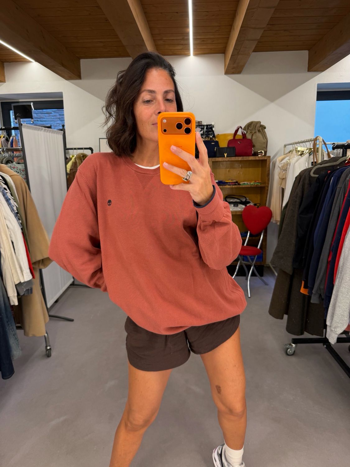 MAGLIONE TIMBERLAND GIROCOLLO COTONE ROSA ANTICO SCURO TG 3XL 