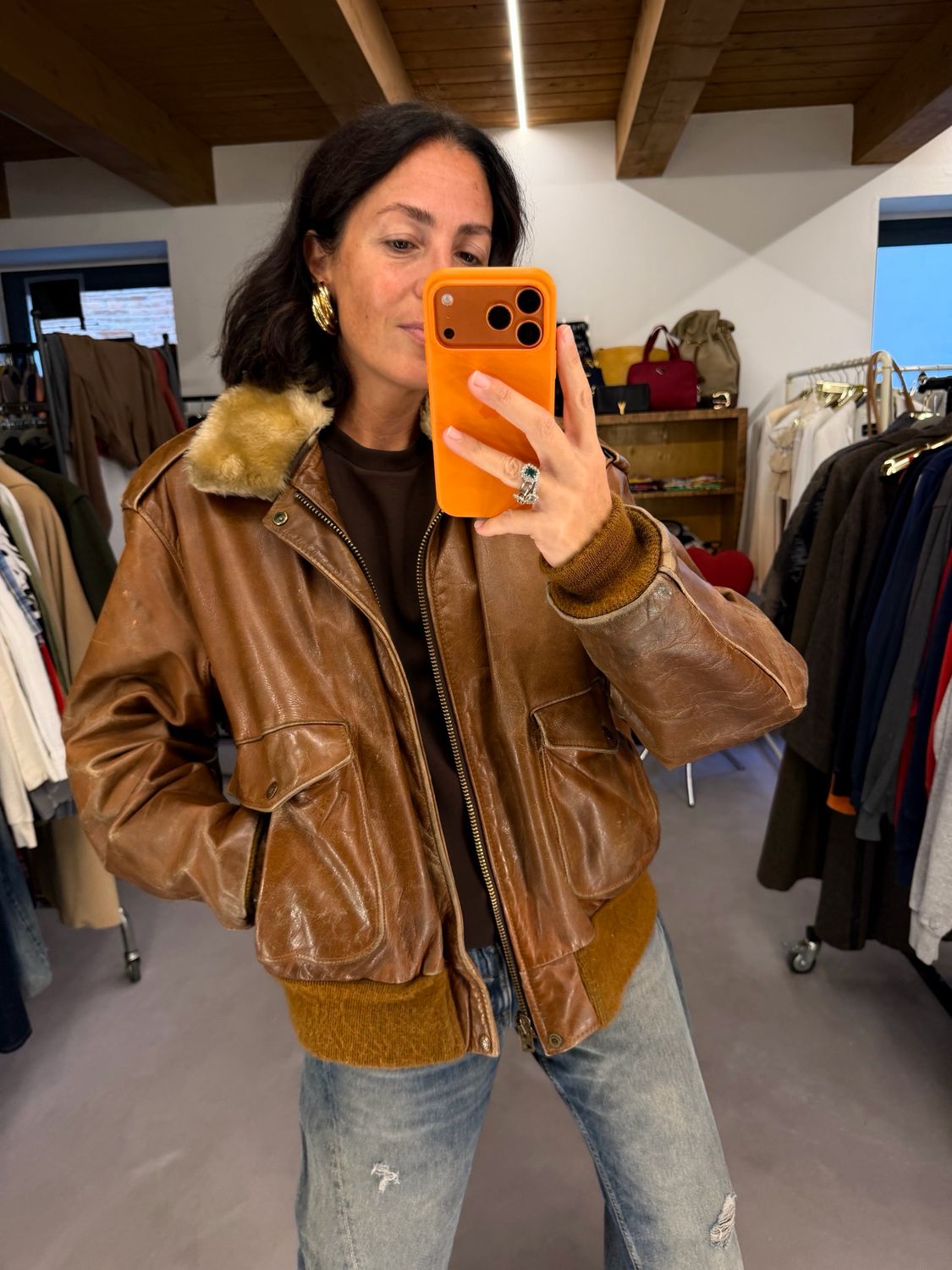 SCHOTT ORIGINALE VINTAGE CARAMELLO