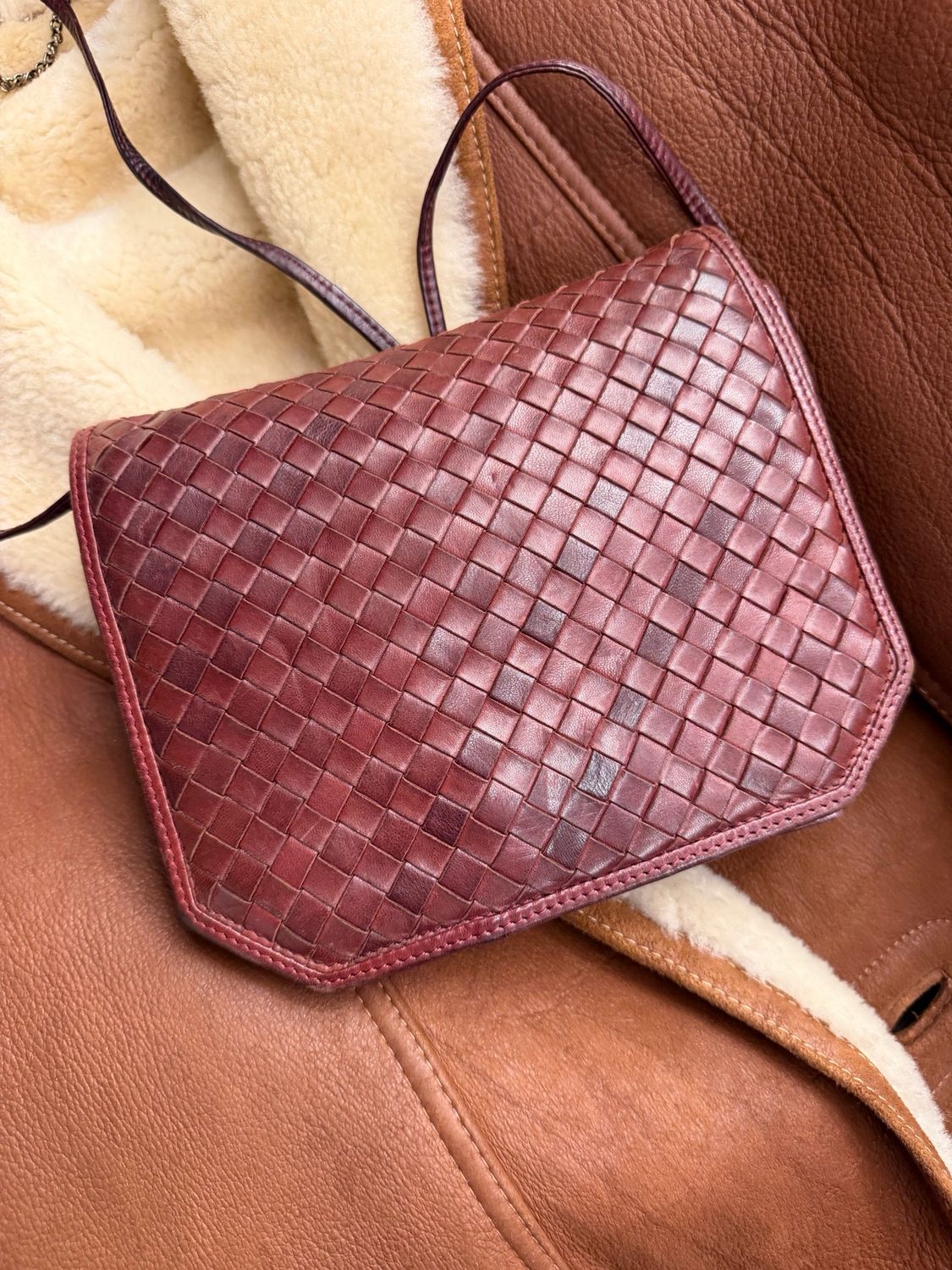 BORSA BOTTEGA VENETA PELLE INTRECCIATA BORDEAUX