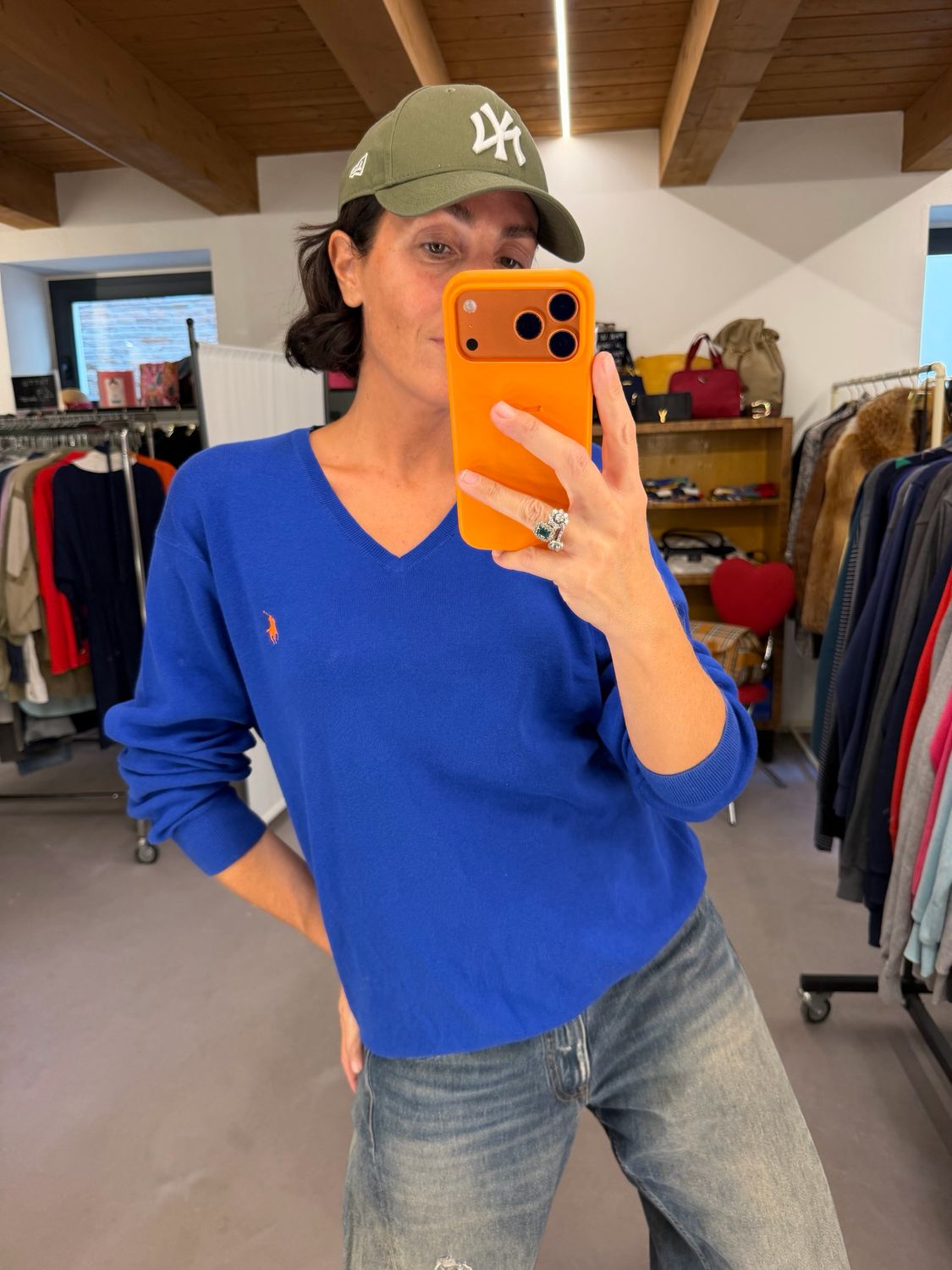 MAGLIONCINO RALPH LAUREN PIMA COTTON BLUETTE
