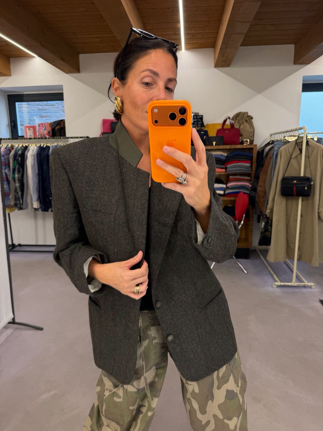 BLAZER LANA SPINATA VERDE MARRONE GRIGIO
