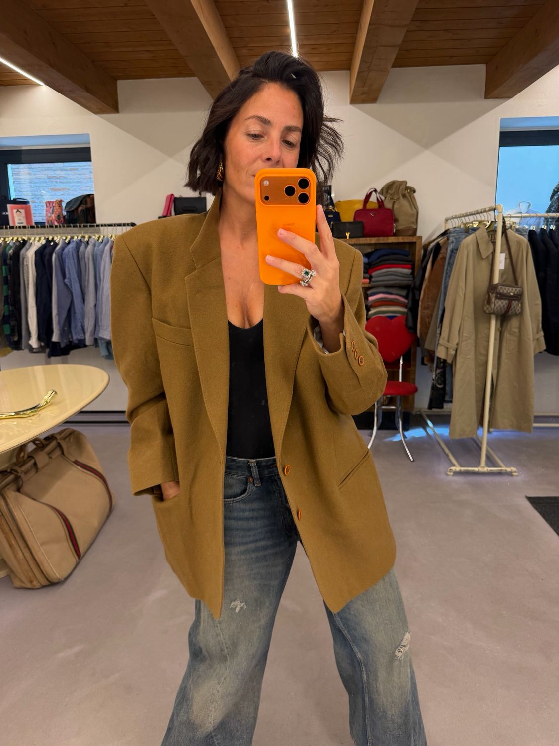 BLAZER CAMMELLO CASHMERE E LANA