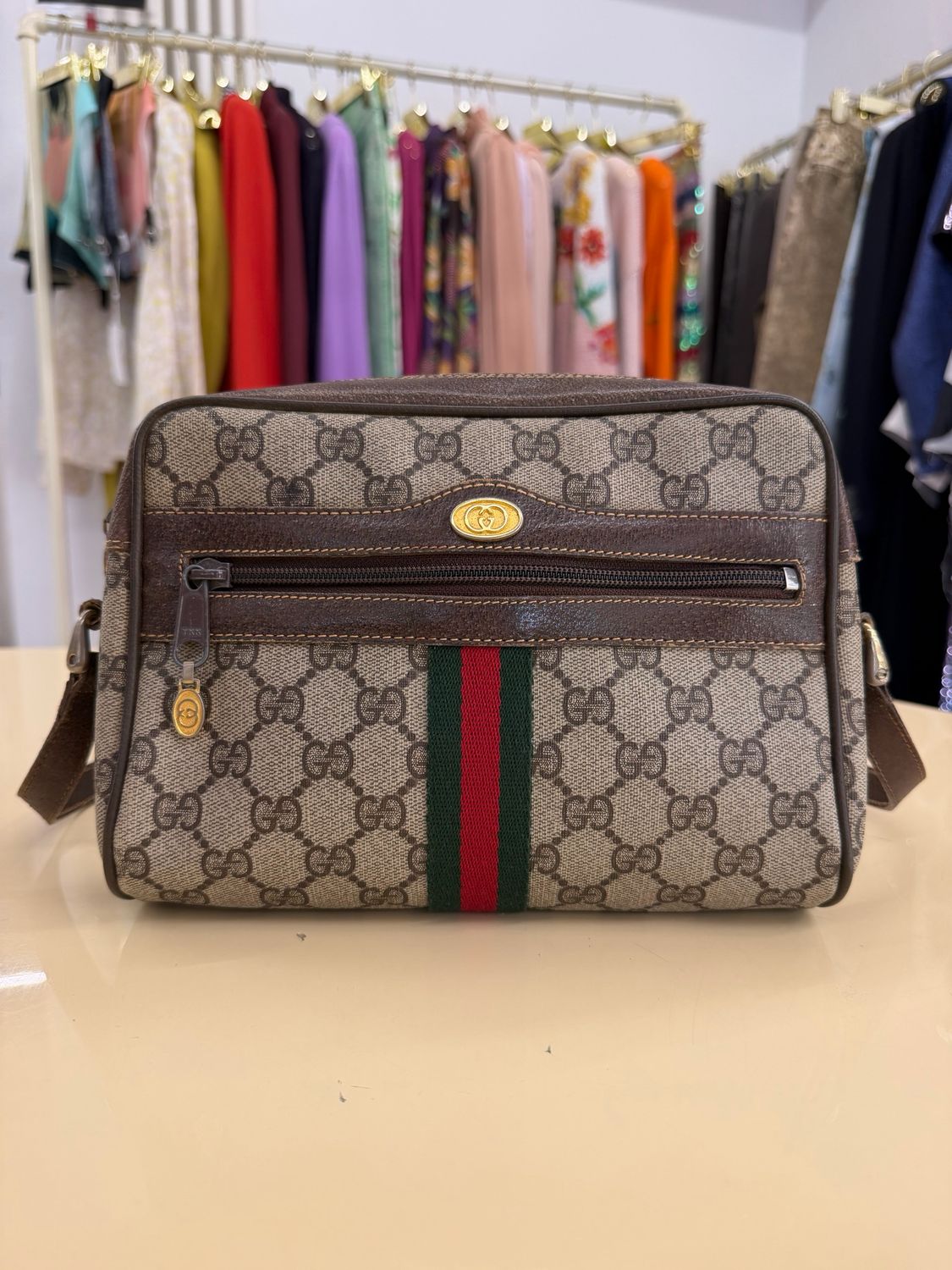 BORSA GUCCI VINTAGE OPHIDIA MARRONE