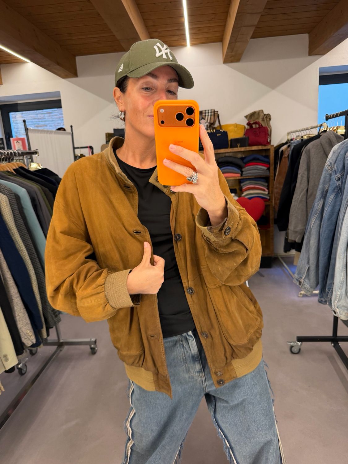 BOMBER BURBERRY VERA PELLE SCAMOSCIATA COLOR TABACCO INTERNO CHECK UNISEX