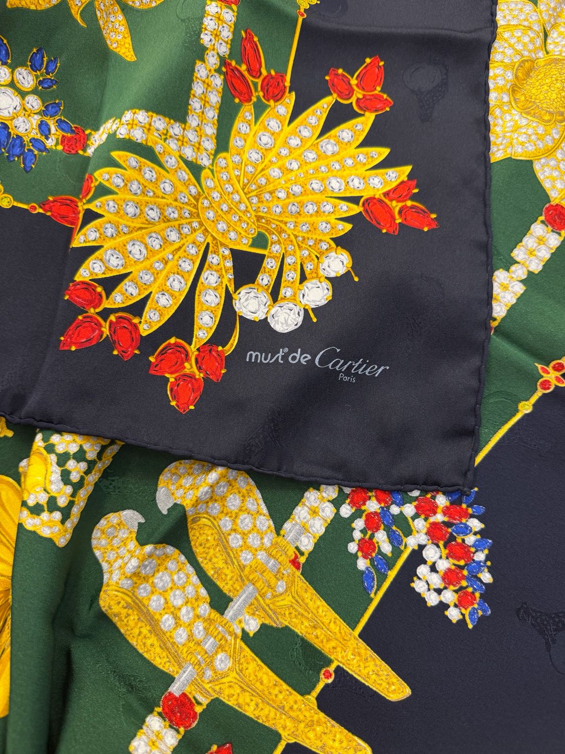 FOULARD CARTIER VERDE NERO ORO