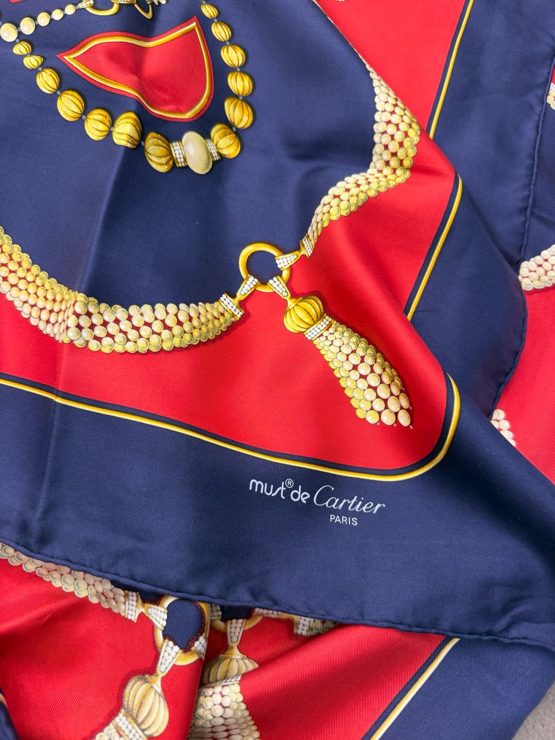 FOULARD CARTIER BLU ROSSO ORO