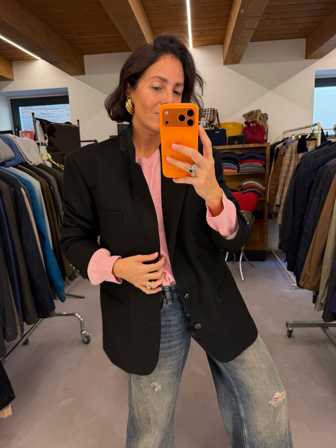 BLAZER NERO CASHMERE E LANA TG 52 SLIM