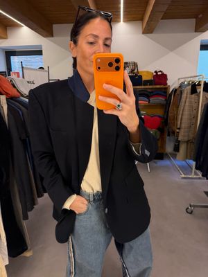BLAZER BLU CASHMERE E LANA 