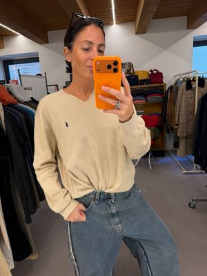 MAGLIONCINO RALPH LAUREN V NECK SABBIA