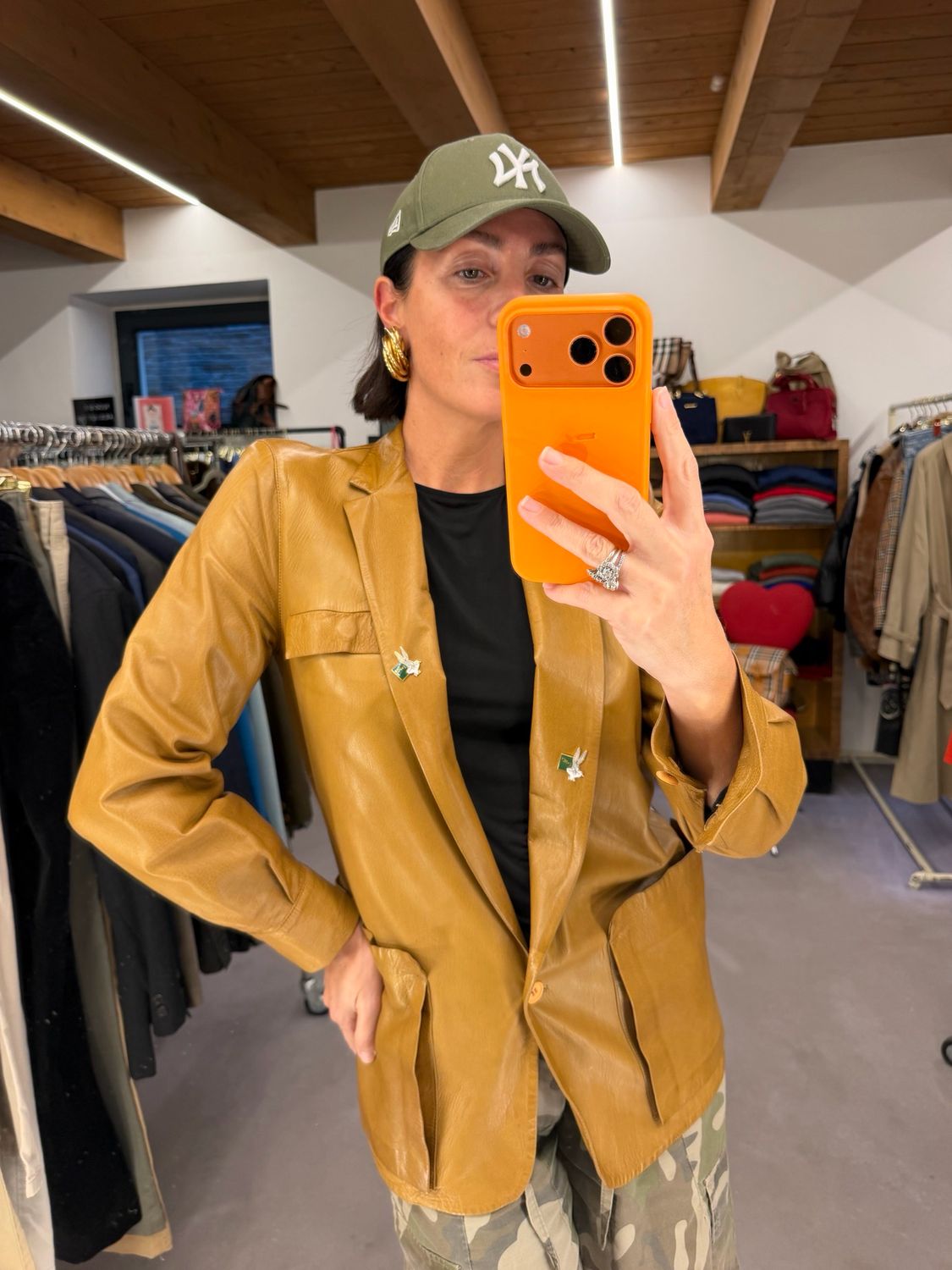 BLAZER VERA PELLE GENNY CON PINS VINTAGE