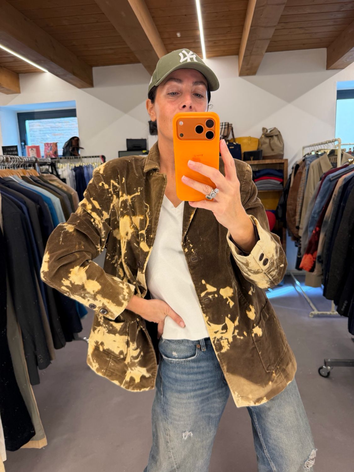 GIACCA VELLUTO MILLERIGHE TIE DYE MARRONE/SABBIA TG 54 DONNA