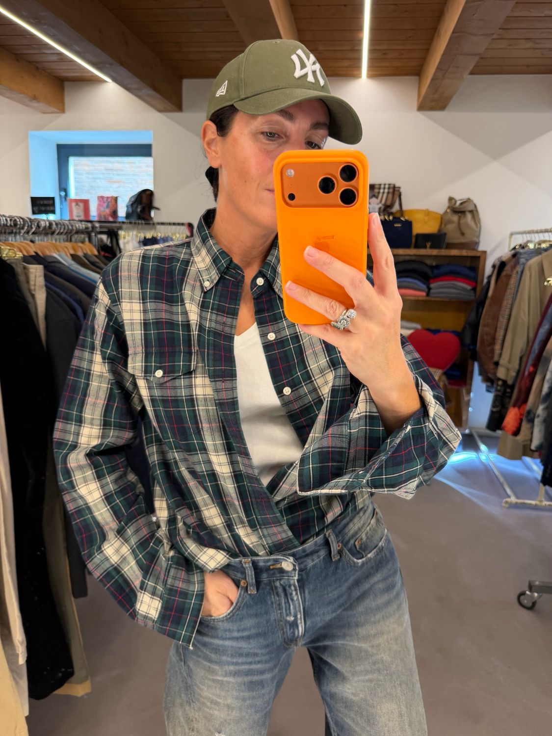 CAMICIA RALPH LAUREN SCOZZESE CALDO COTONE TG L UNISEX