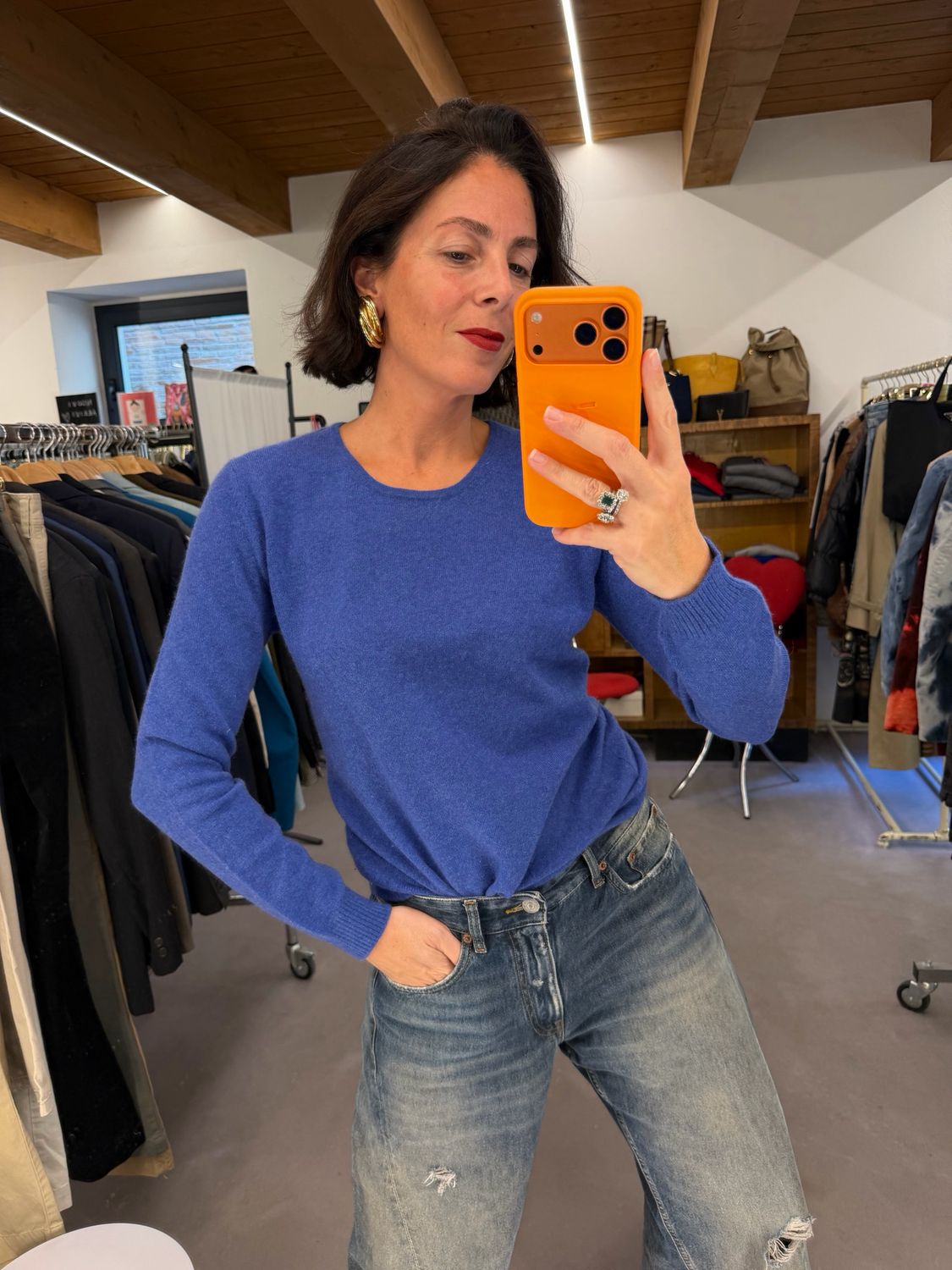 MAGLIONCINO PURO CASHMERE BLUETTE DONNA TG M