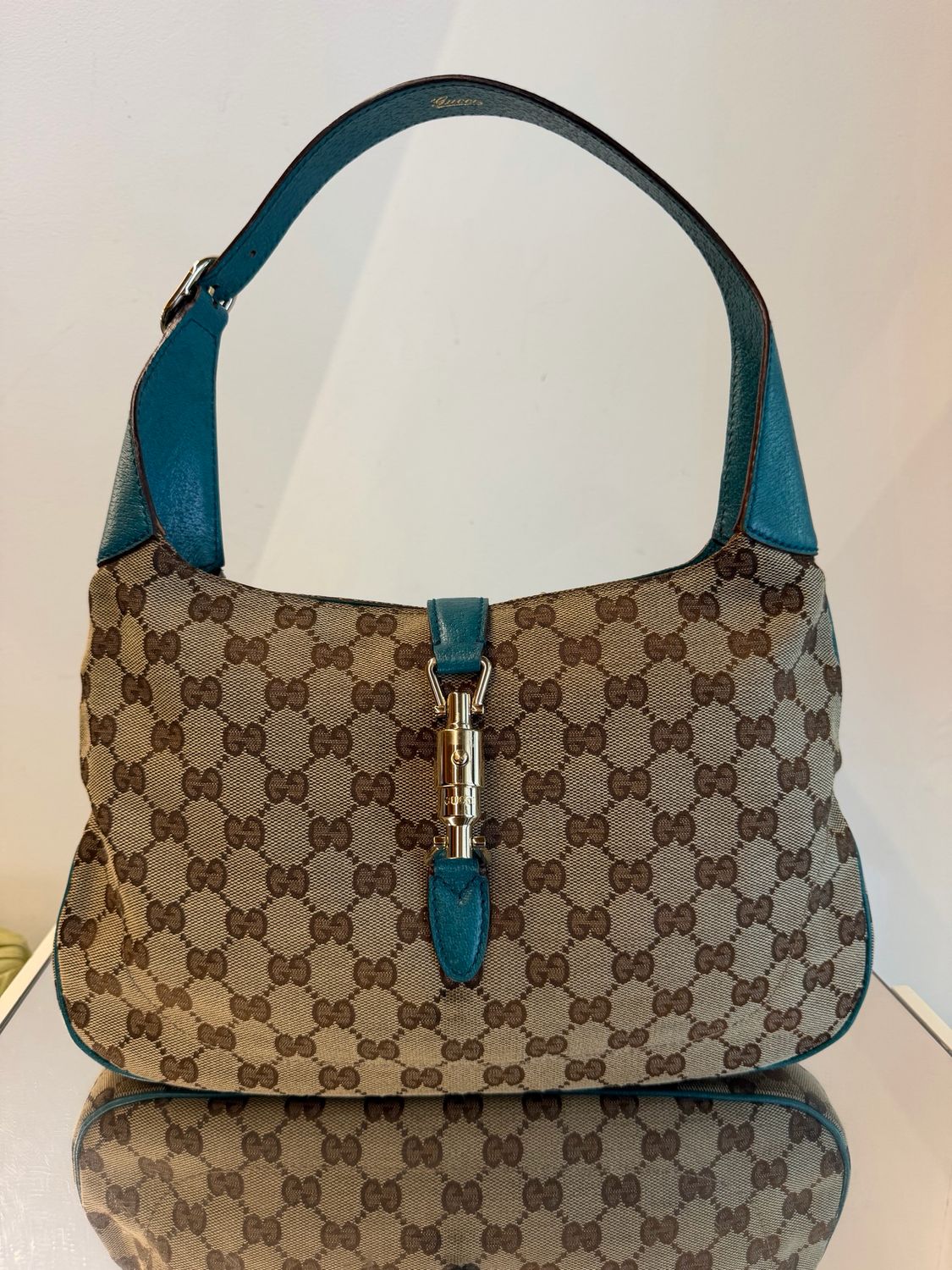GUCCI JACKIE TELA MONOGRAM E PELLE OTTANIO