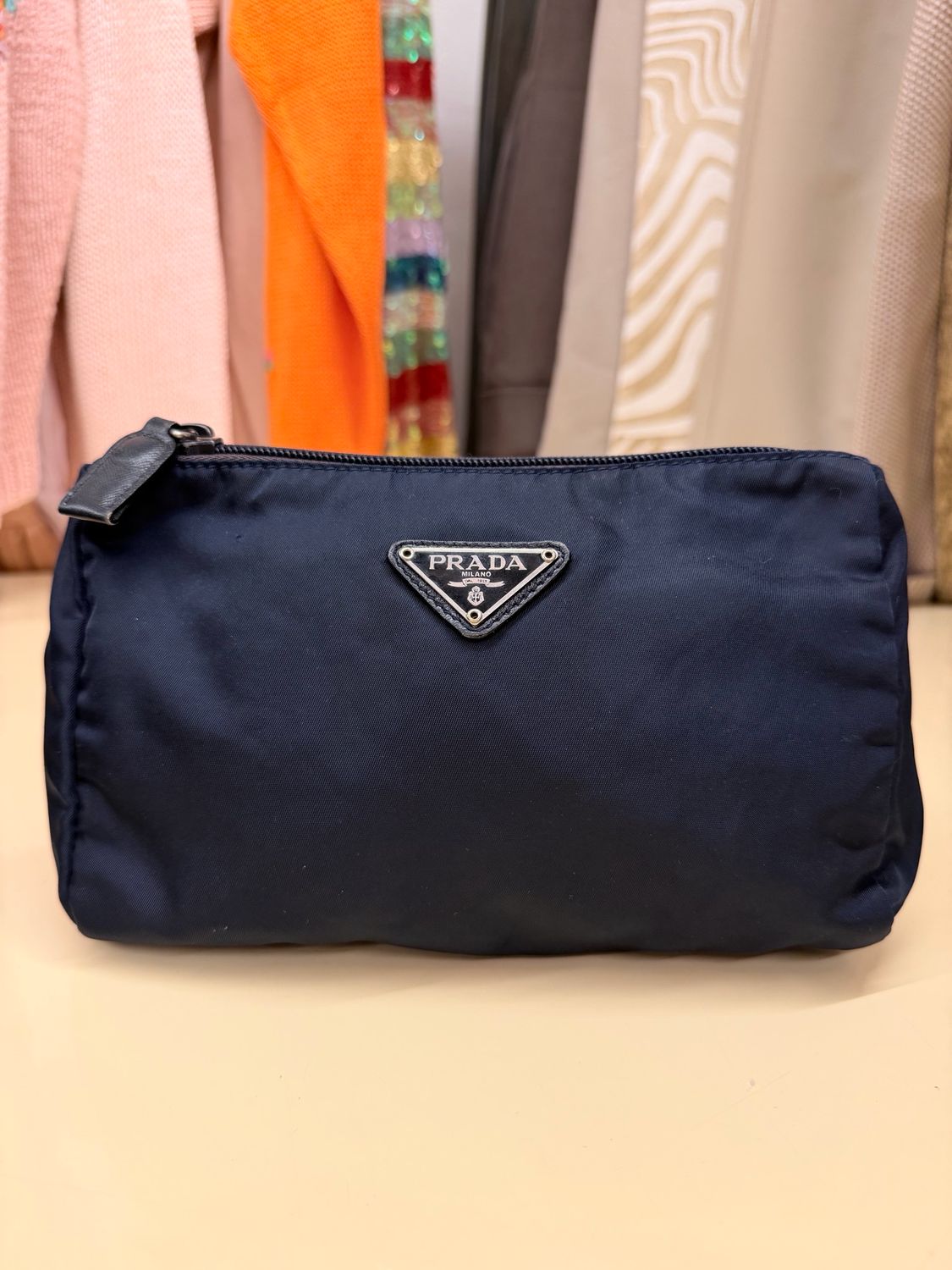 NECESSAIRE BEAUTY PRADA NYLON BLU VINTAGE