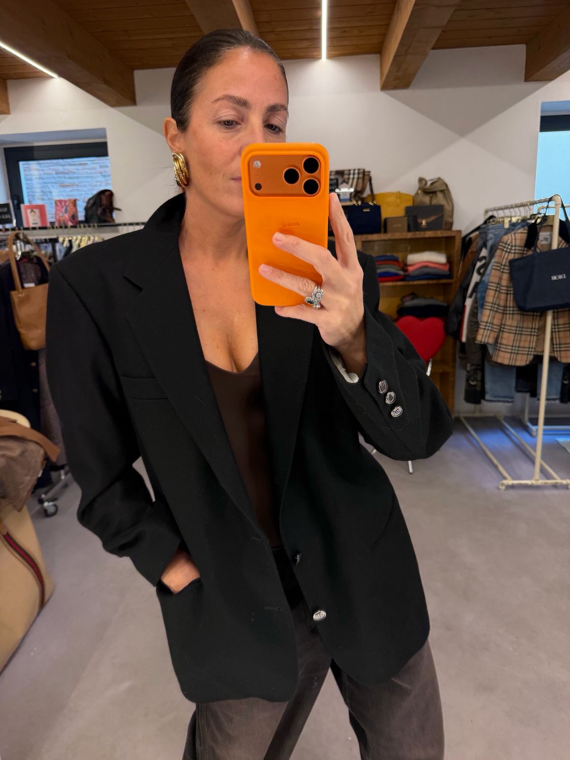 BLAZER NERO CASHMERE E LANA TG 52 SLIM