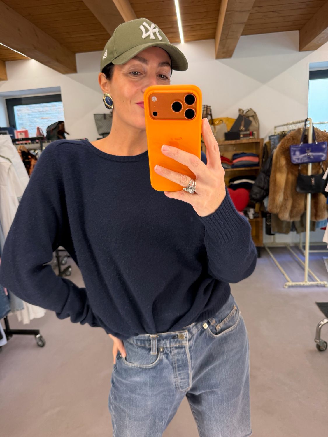 MAGLIONCINO GIROCOLLO PURO CASHMERE BLU 