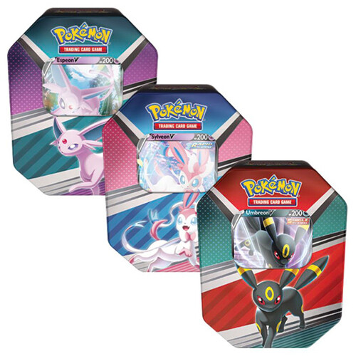 Pokémon TCG: V Heroes Tins - Espeon, Umbreon, Sylveon Set of 3