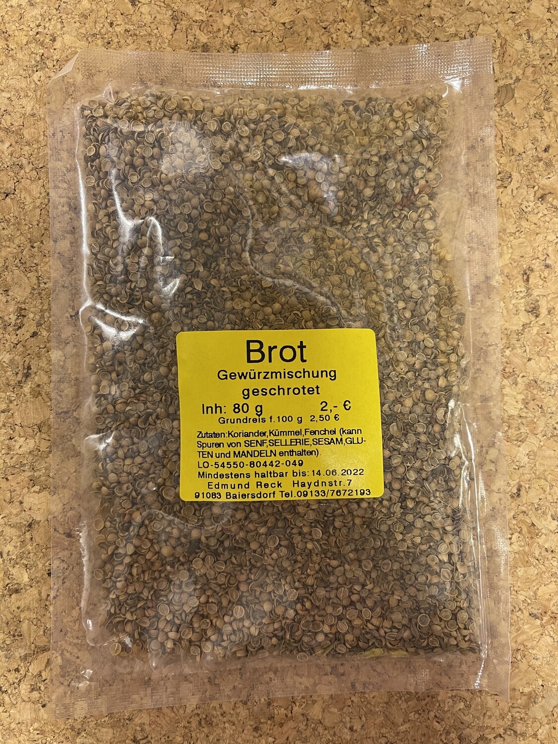 Brot Gewürzmischung geschrotet 80g