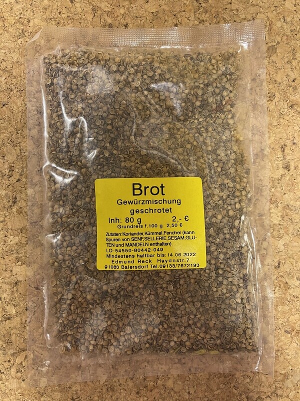 Brot Gewürzmischung geschrotet 80g