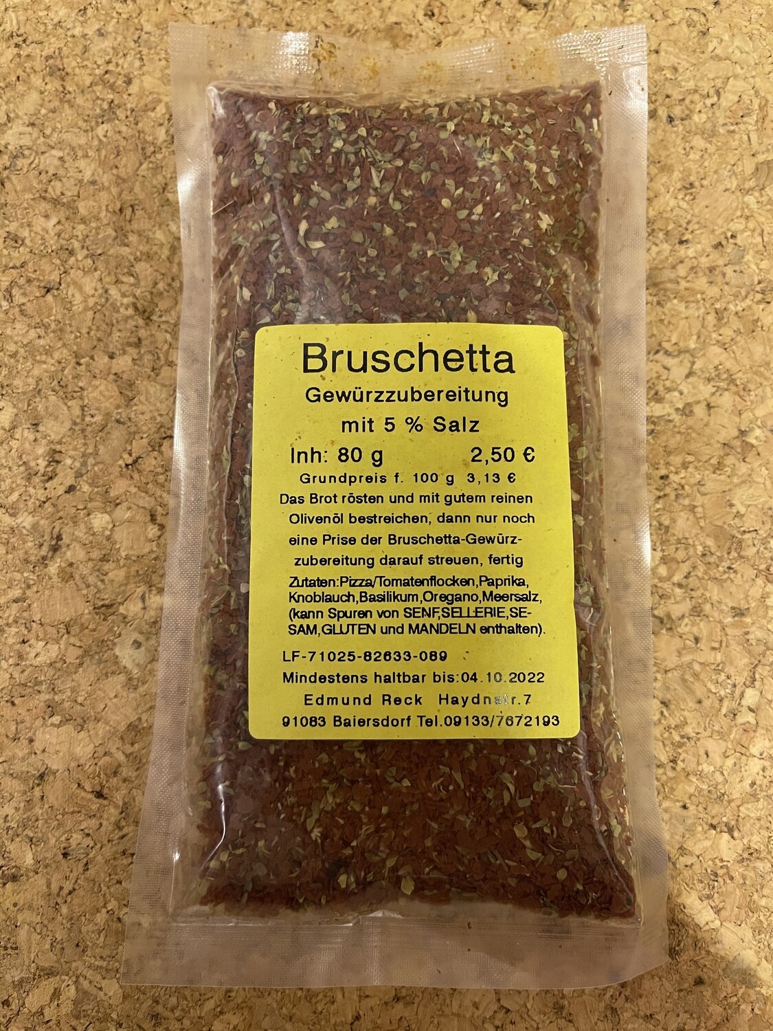 Bruschetta Gewürzzubereitung mit 5% Salz 75g