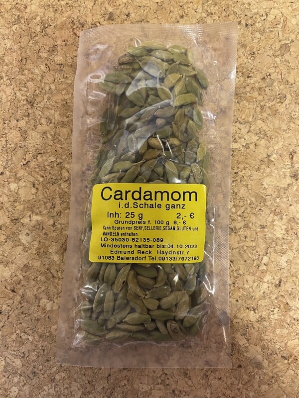 Cardamom in der Schale ganz 25g