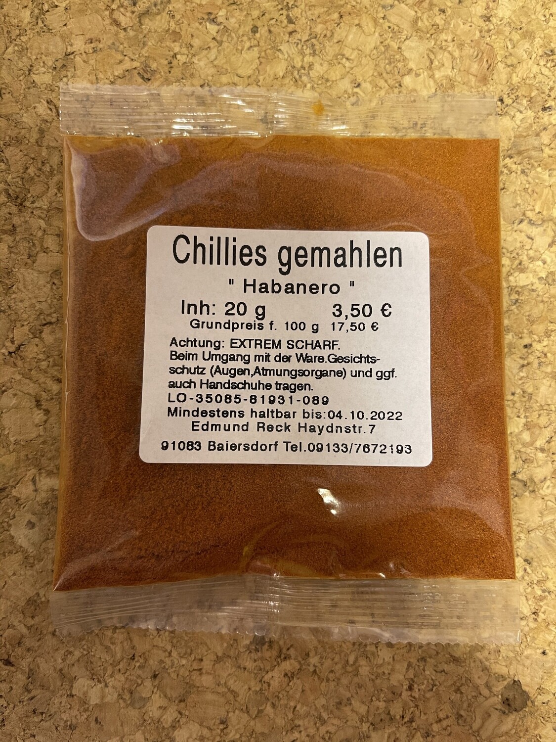 Chillies gemahlen Habanero 20g