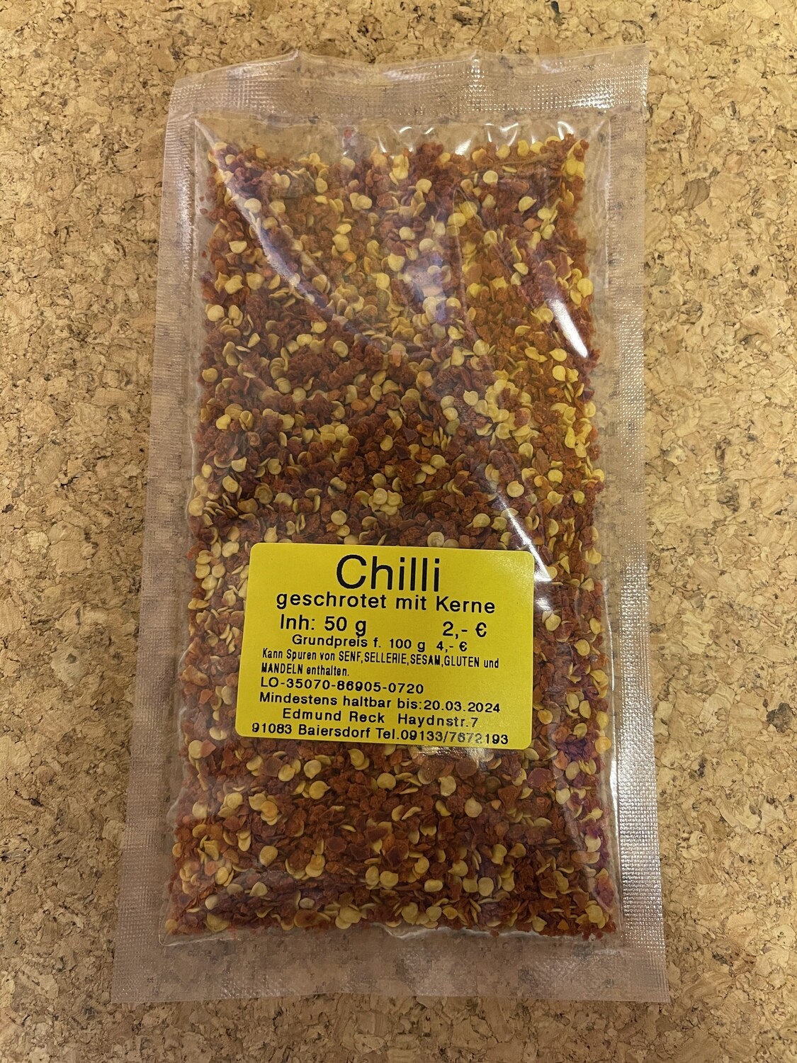 Chilli geschrotet mit Kerne 50g