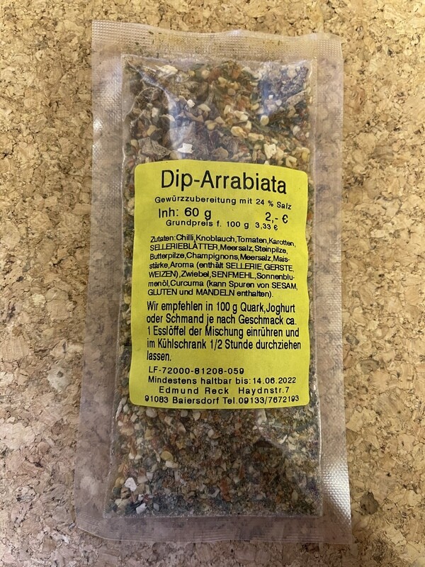 Dip-Arrabiata Gewürzzubereitung mit 24% Salz 70g