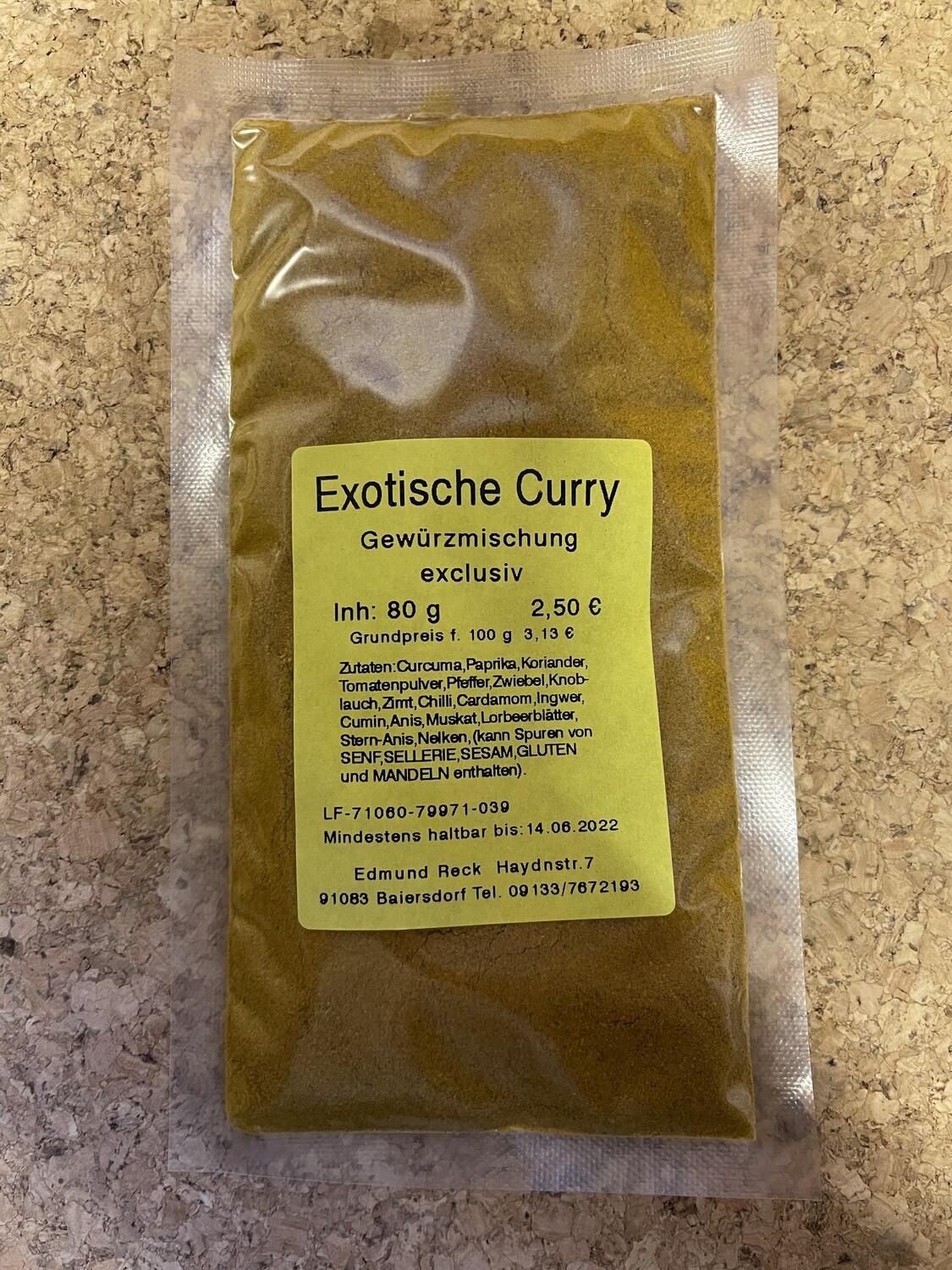 Exotisches Curry Gewürzmischung exclusiv 80g