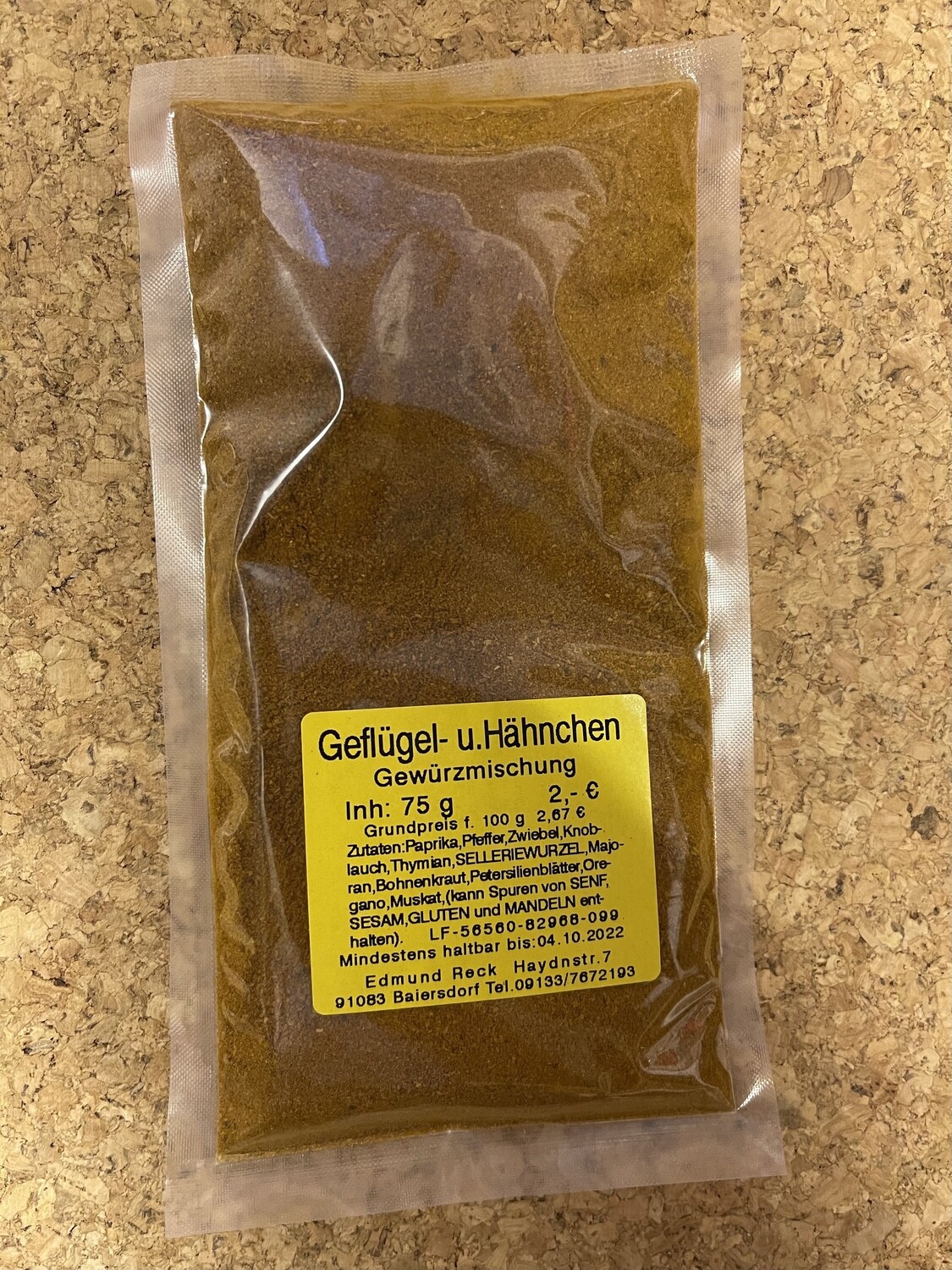Geflügel- und Hähnchen Gewürzmischung 80g