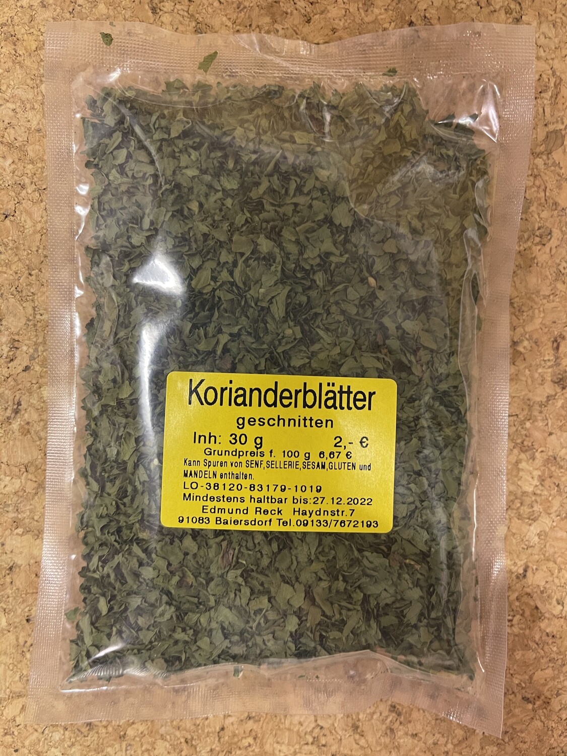 Korianderblätter geschnitten 30g