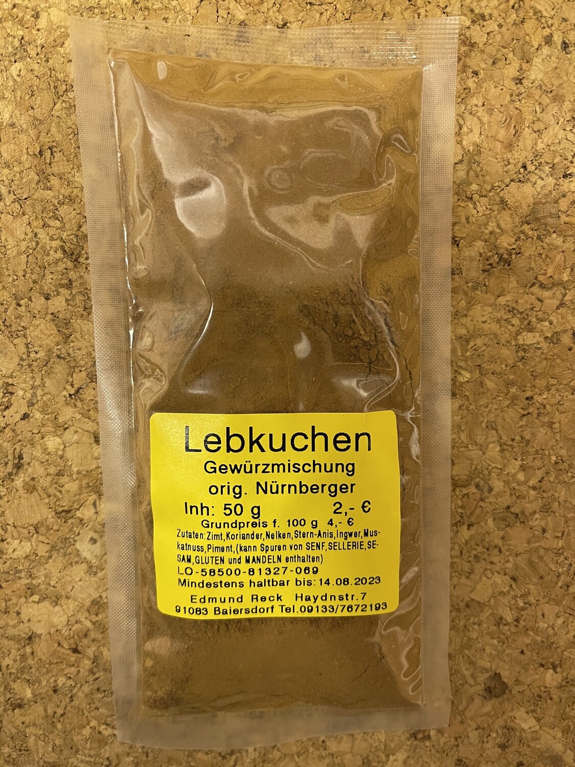 Lebkuchen Gewürzmischung orig. Nürnberger 60g