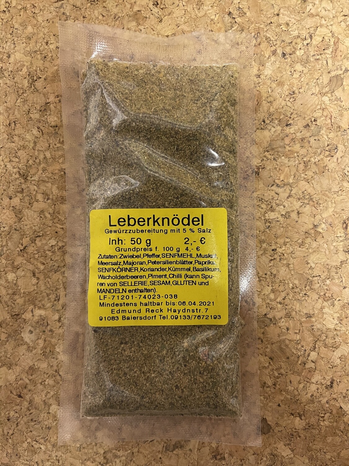 Leberknödel Gewürzzubereitung mit 5% Salz 60g