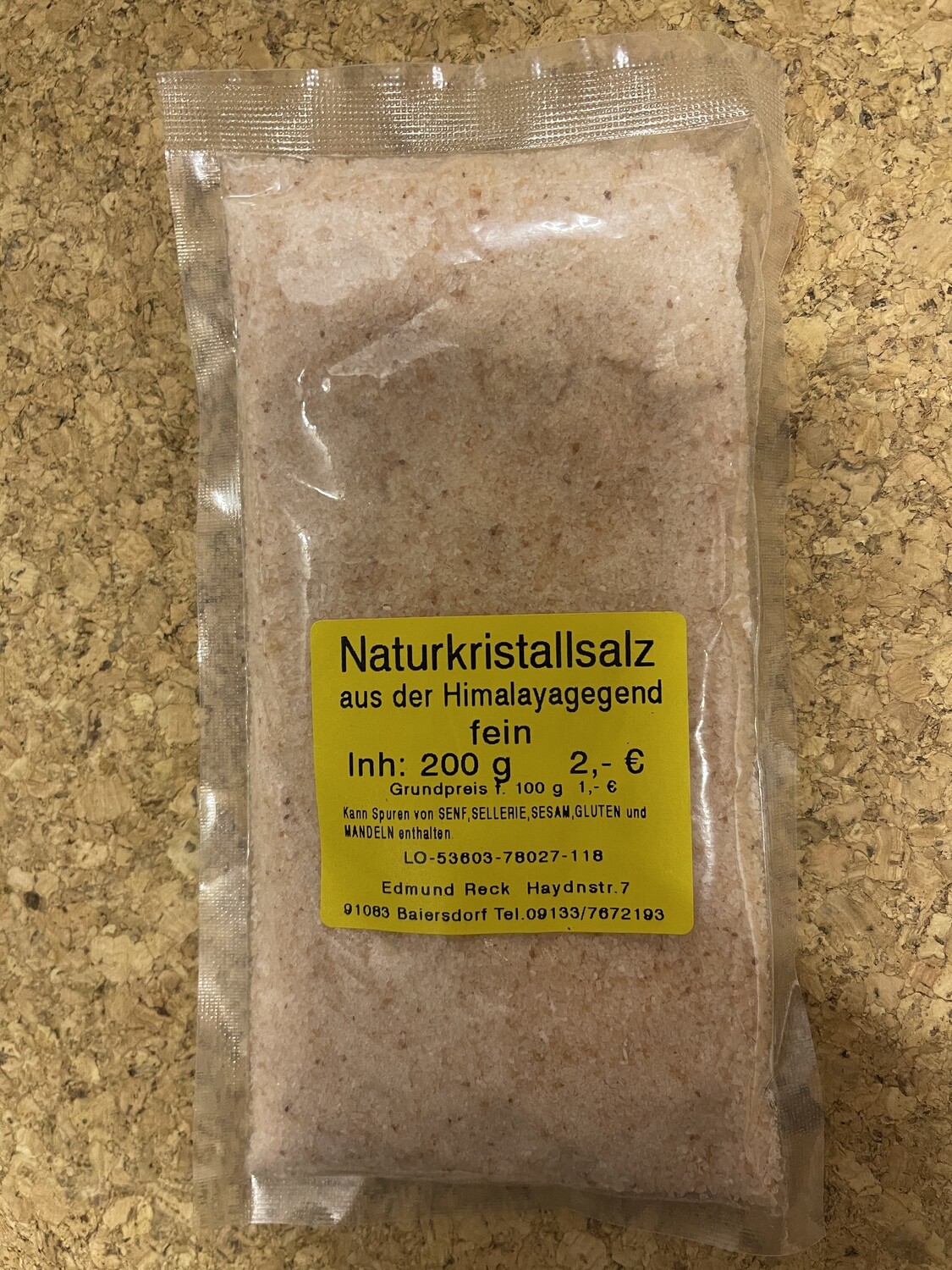 Naturkristallsalz aus der Himalaya Gegend fein 200g