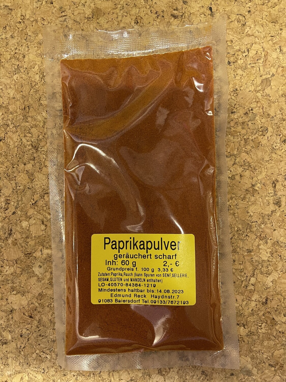 Paprikapulver geräuchert scharf 60g