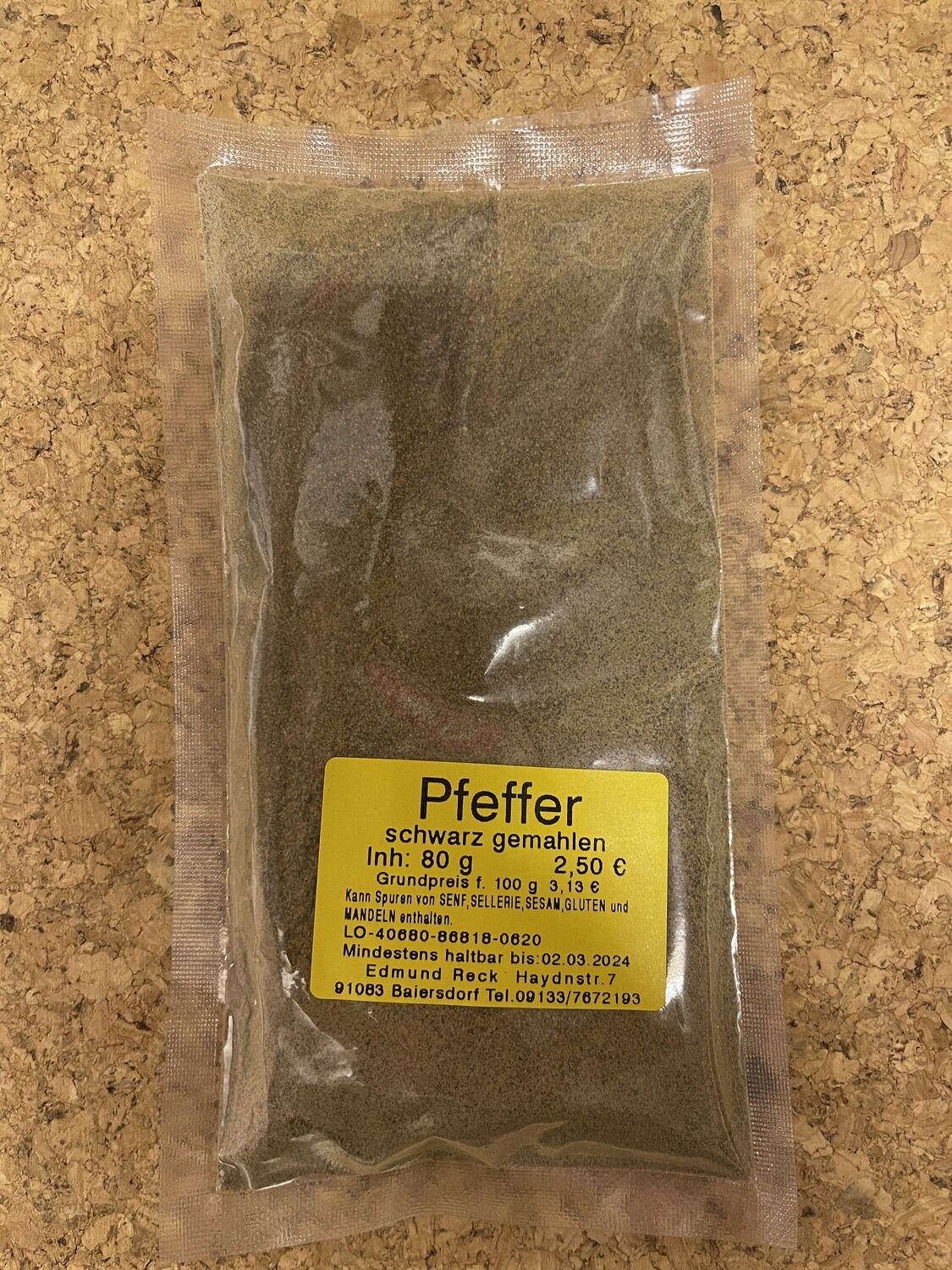 Pfeffer schwarz gemahlen 70g