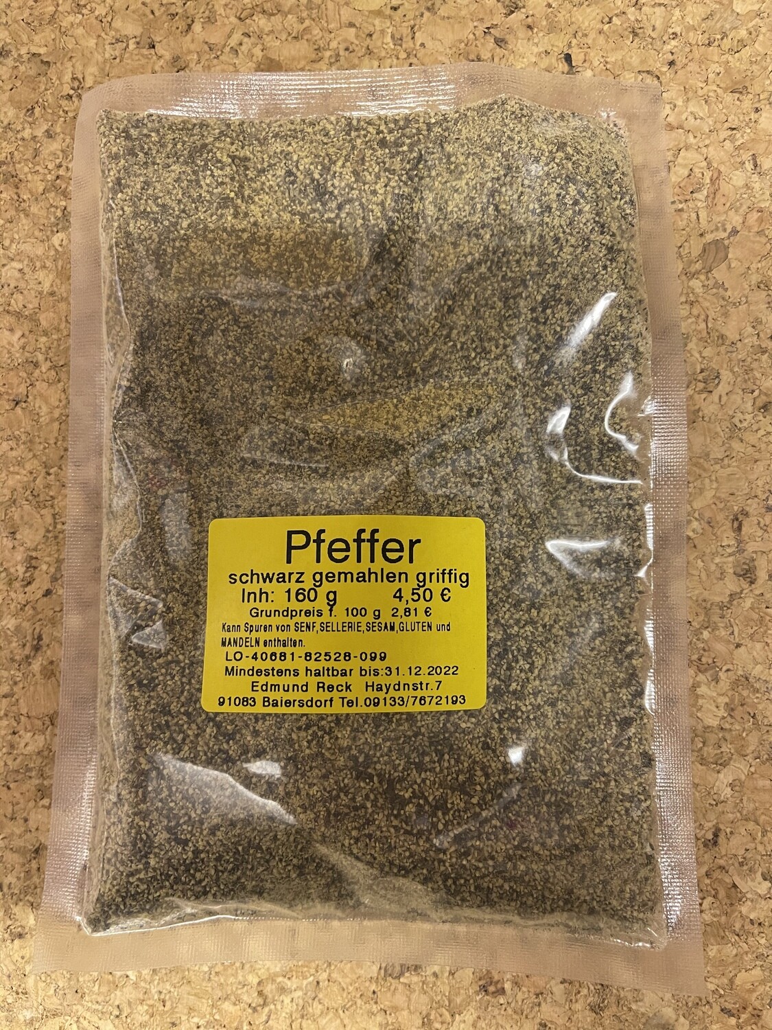 Pfeffer schwarz gemahlen griffig 140g