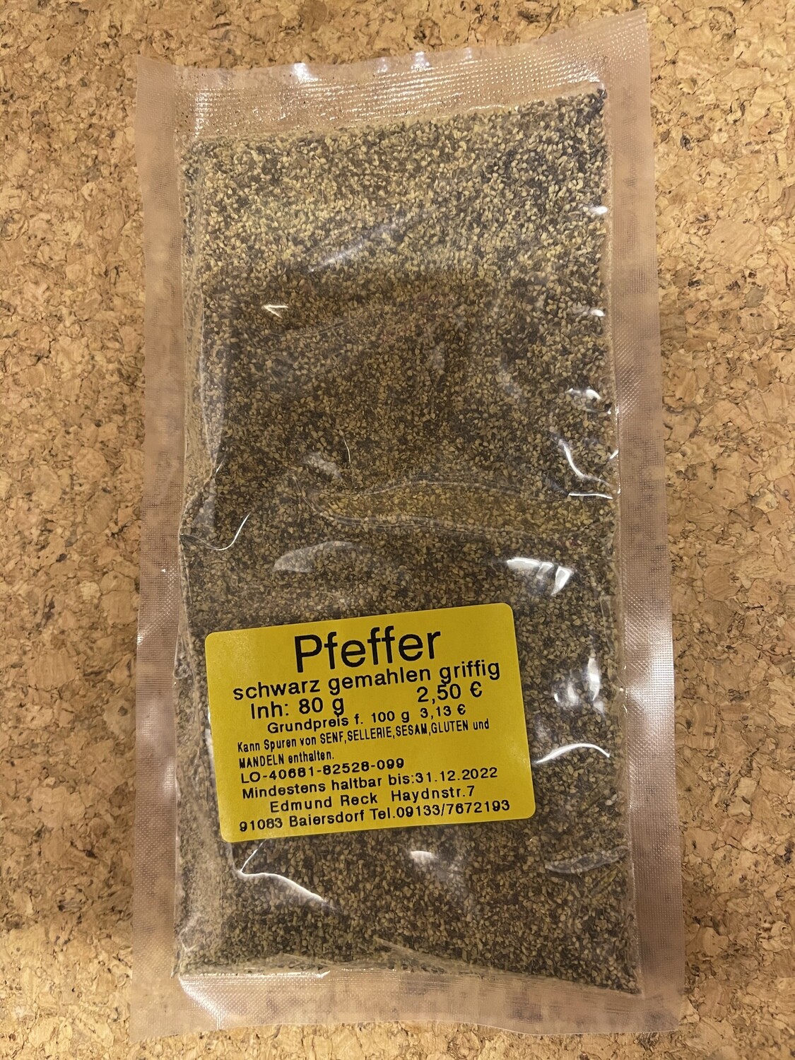 Pfeffer schwarz gemahlen griffig 70g