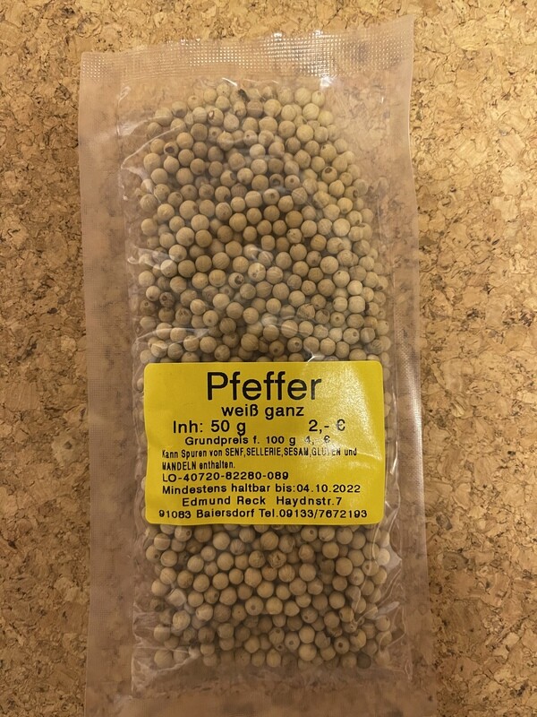 Pfeffer weiß ganz 60g