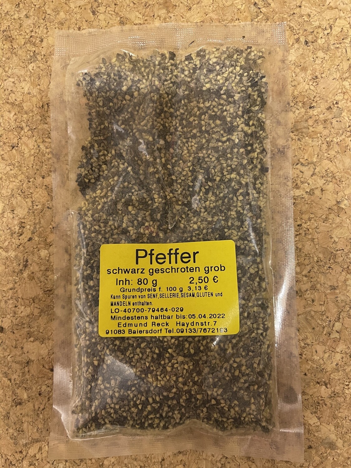 Pfeffer schwarz geschroten grob 70g