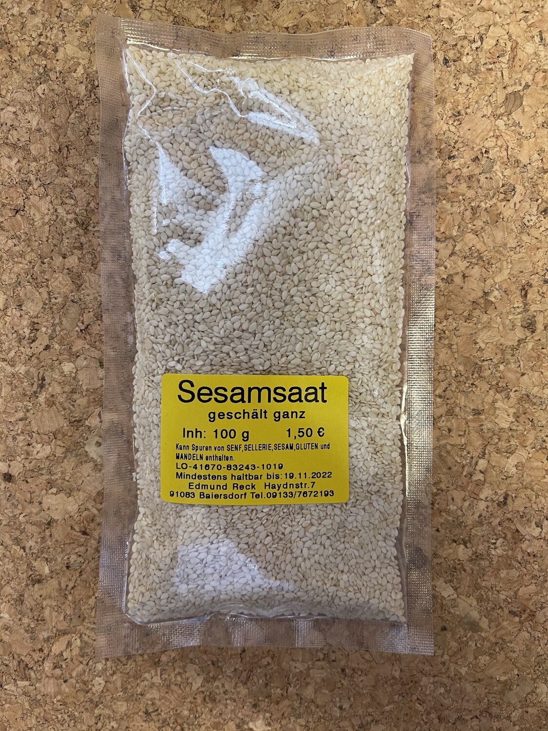Sesamsaat geschält ganz 100g
