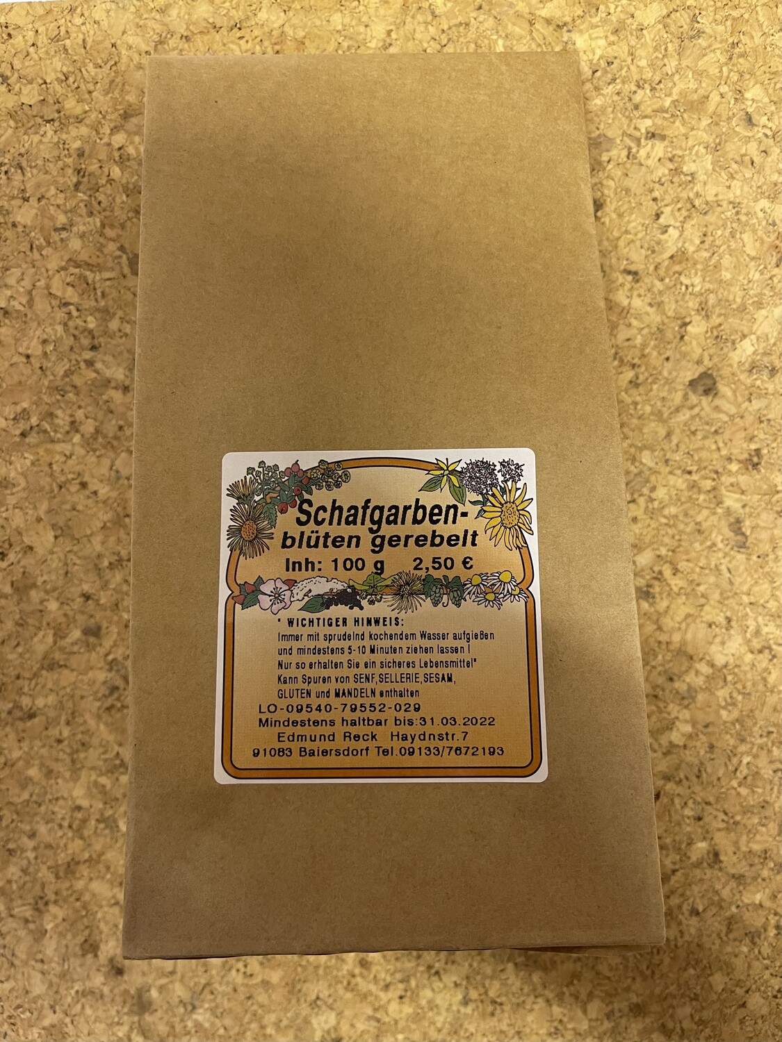 Schafgarbenblüten gerebelt 100g